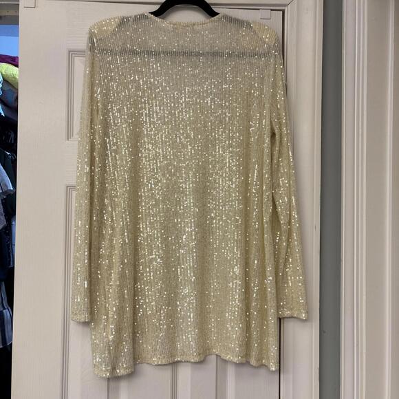 Altar'd State Ivory Open Duster Cardigan Size L. Holiday, Wedding, Party. - Picture 7 of 7